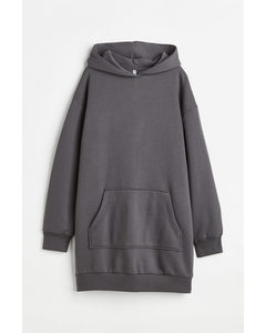 Hooded Sweatshirt Dress Dark Grey