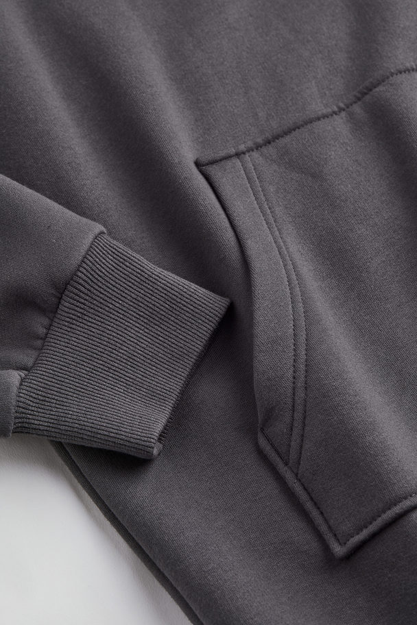 H&M Hooded Sweatshirt Dress Dark Grey