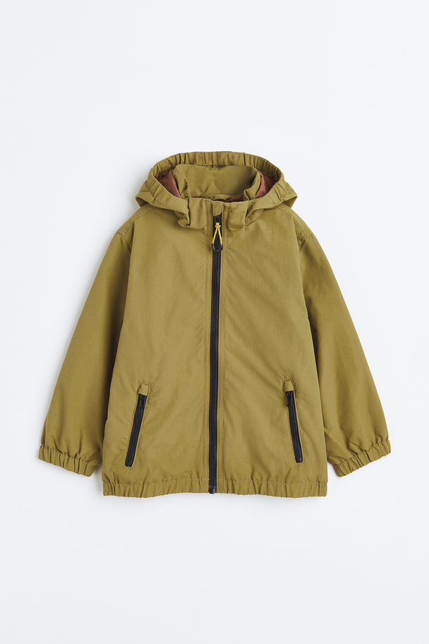 H&M Hooded Shell Jacket Olive Green