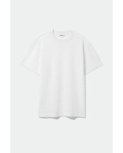 Oversized-T-Shirt aus Mesh Weiß