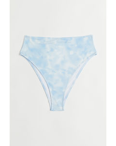 High Leg Bikini Bottoms Light Blue/batik-patterned
