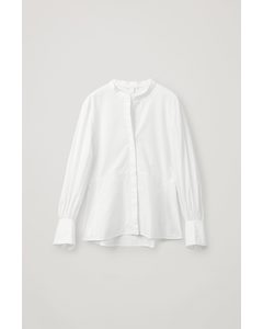 Bell Sleeve Fitted Shirt White