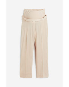 Mama Crinkled Trousers Light Beige