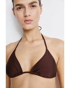 Padded Triangle Bikini Top Dark Brown