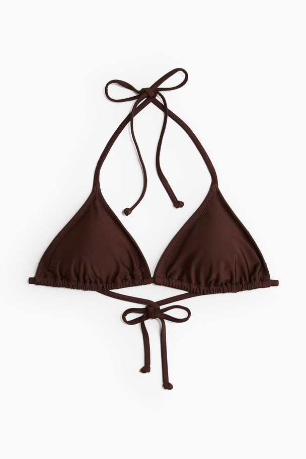 H&M Padded Triangle Bikini Top Dark Brown