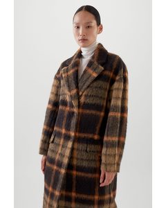 Tailored Checked Coat Brown / Orange