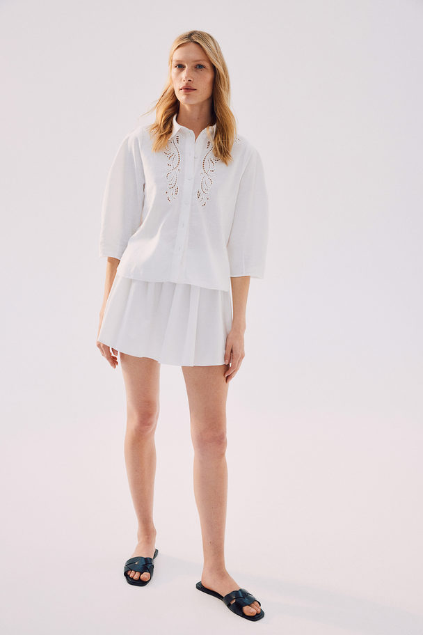 H&M Broderie Anglaise Blouse White