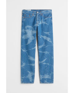 Relaxed Jeans Denimblauw/dessin