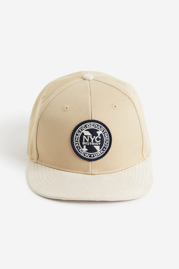 H&M Cap mit Applikation Beige/NYC