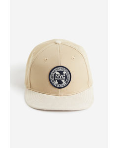 Cap mit Applikation Beige/NYC