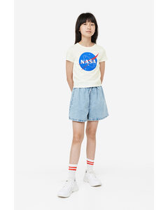 T-Shirt mit Print Weiß/NASA