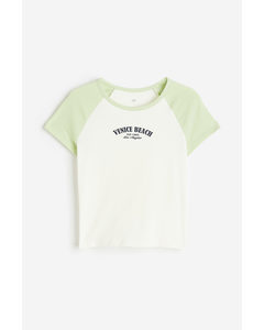 T-shirt Met Print Lichtgroen/venice Beach