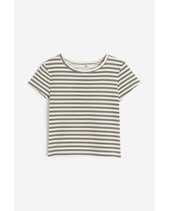 Printed T-shirt Cream/striped