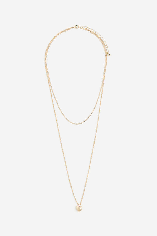 H&M Two-strand Necklace Gold-coloured