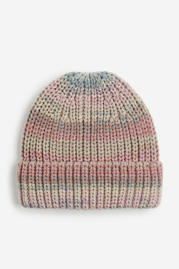 H&M Knitted Hat Beige/multi-coloured