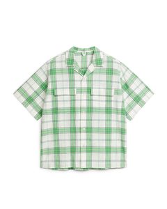 Linen Shirt White/green