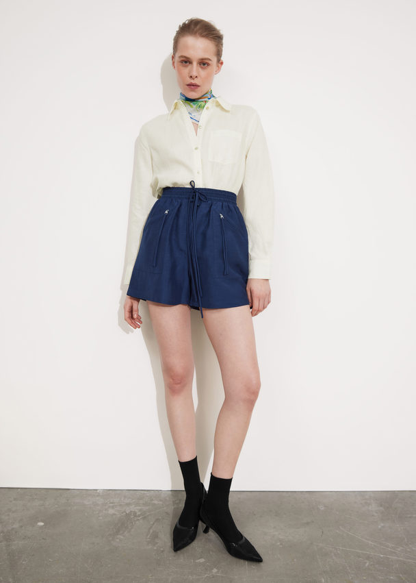 & Other Stories Patch-pocket Linen Shirt White