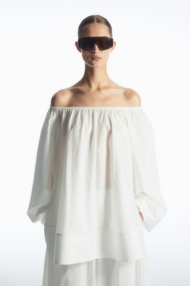 COS Oversized Off-the-shoulder Blouse White