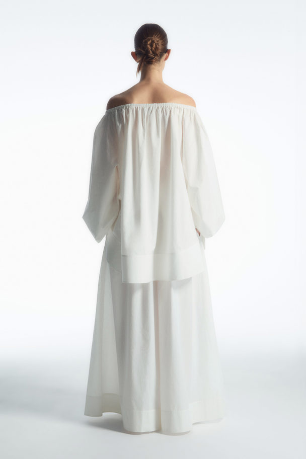 COS Oversized Off-the-shoulder Blouse White