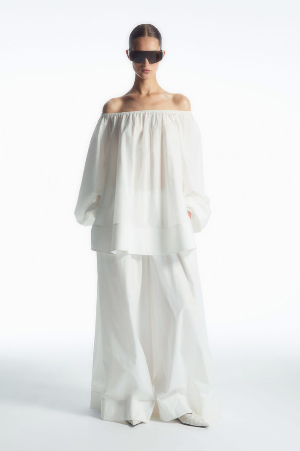 COS Oversized Off-the-shoulder Blouse White