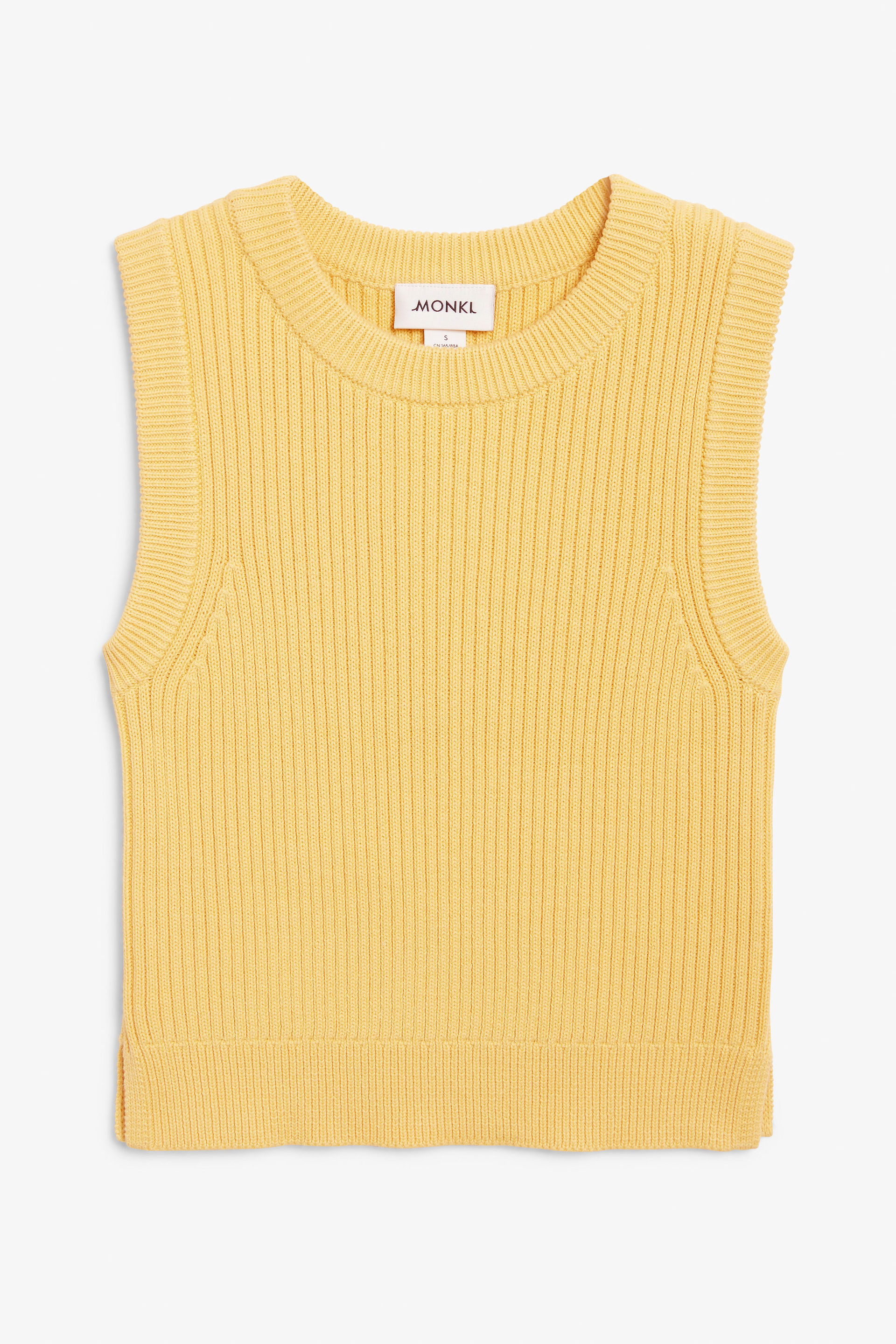 Ribbed Knit Vest Yellow Yellow För 150 SEK