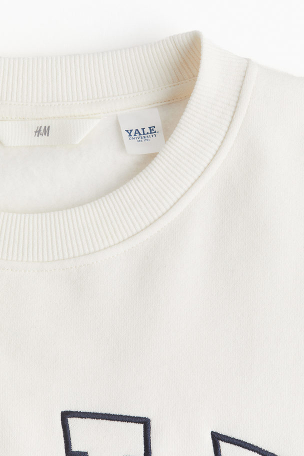 H&M Motif-detail Sweatshirt White/yale University