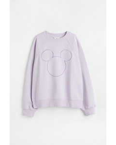 Sweatshirt Med Motiv Lyslilla/mickey Mouse