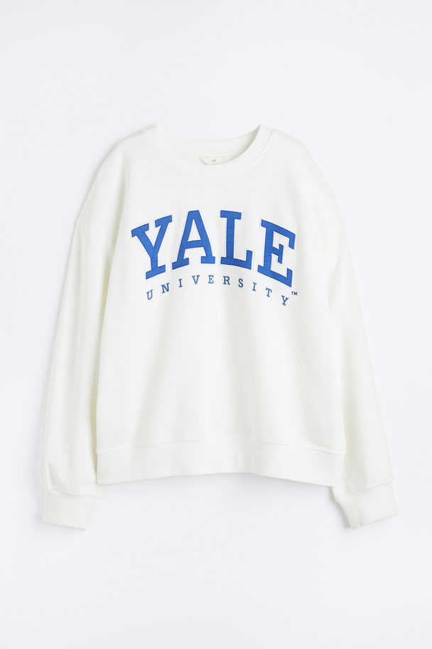 H&M Sweatshirt mit Motiv Weiß//Yale