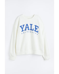 Sweatshirt mit Motiv Weiß//Yale