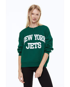 Sweatshirt Med Motiv Mørkegrøn/new York Jets