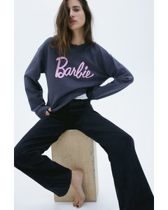 Sweater Met Motief Donkergrijs/barbie