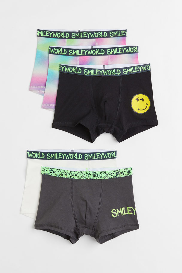 H&M 5er-Pack Boxershorts mit Print Weiß/SmileyWorld