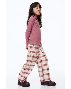 Wide Fit Twill Trousers Powder Pink