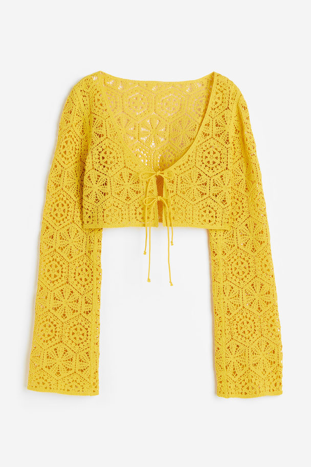H&M Crochet-look Beach Top Yellow