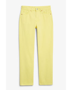 Yara Mid Waist Jeans Yellow Lemon Yellow