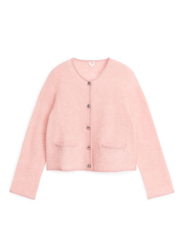 ARKET Knitted Mohair Jacket Peach