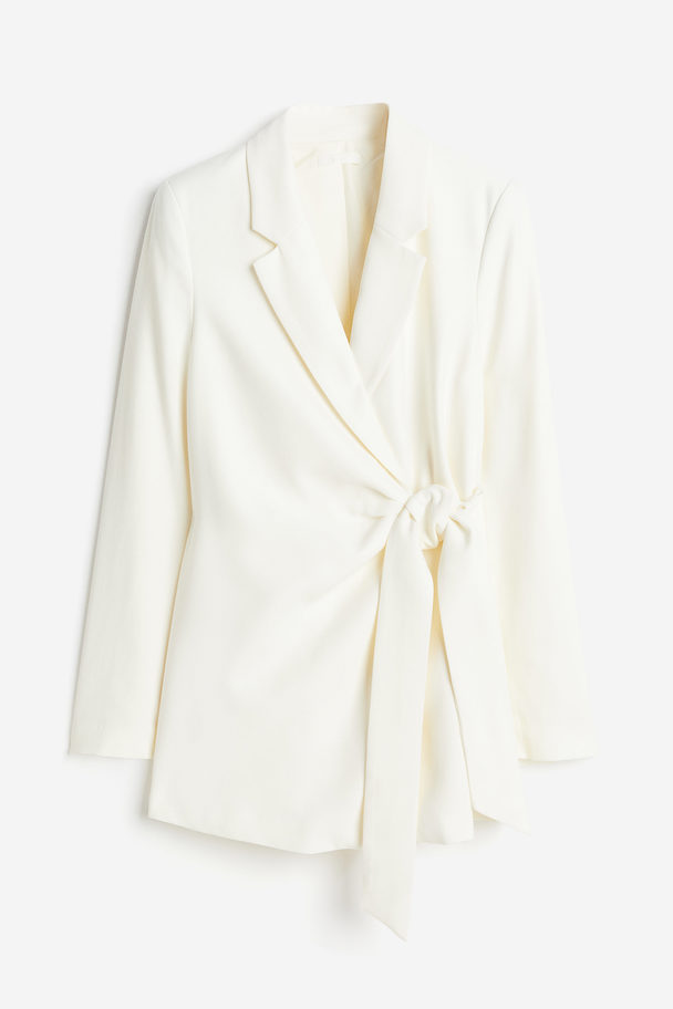 H&M Wickelblazer mit Bindedetail Cremefarben