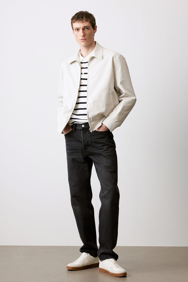 H&M Regular Fit Twill Jacket Light Grey