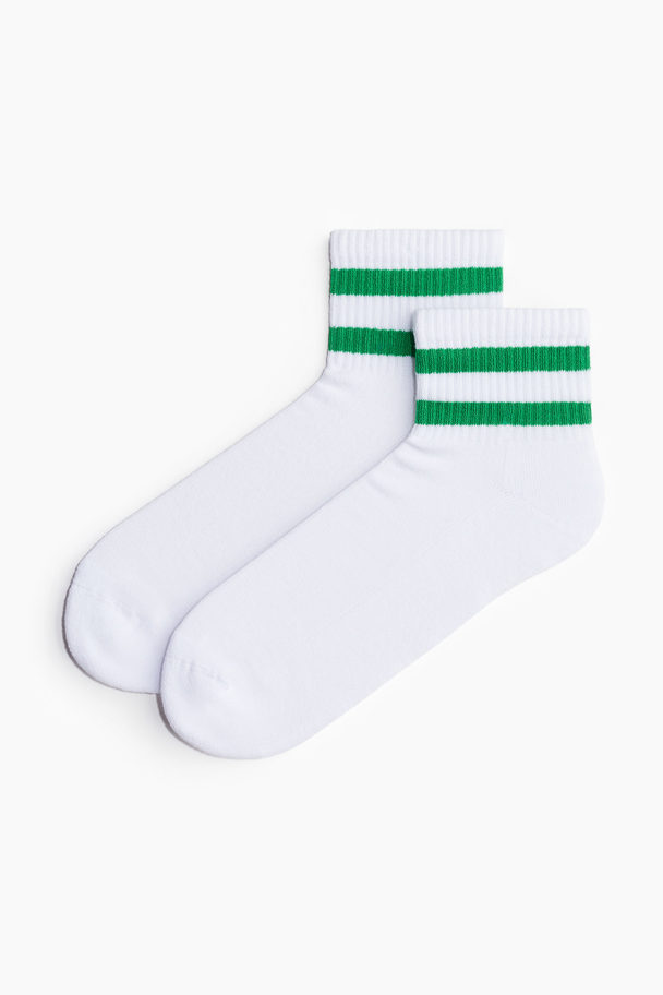 H&M Socken Weiß/Gestreift