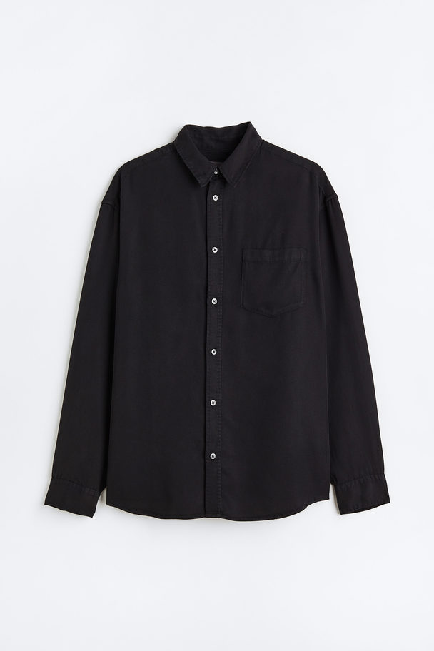H&M Relaxed Fit Lyocell Shirt Black