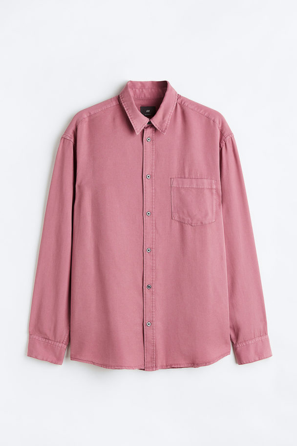 H&M Relaxed Fit Lyocell Shirt Pink