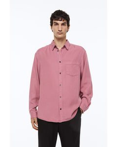 Relaxed Fit Lyocell Shirt Pink