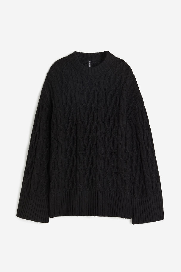 H&M Cable-knit Jumper Black