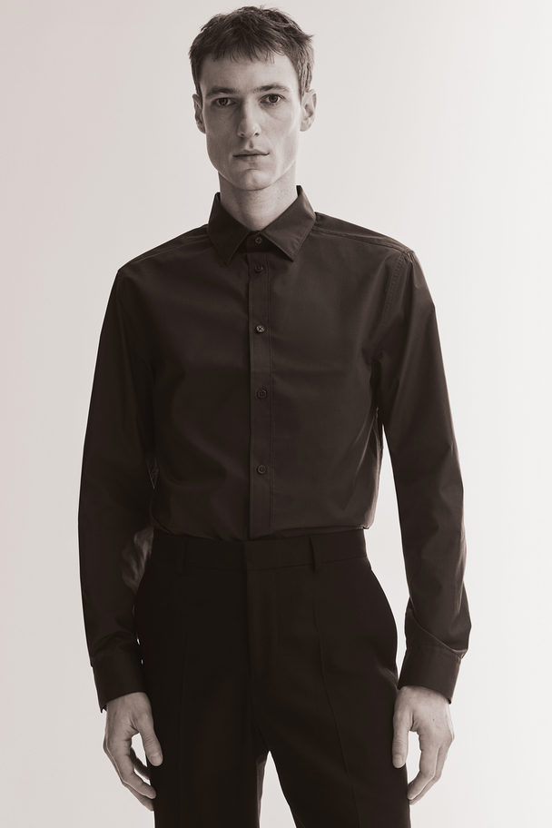 H&M Easy Iron-overhemd - Regular Fit Zwart