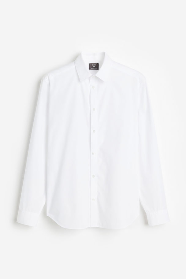 H&M Easy-Iron-Hemd in Regular Fit Weiß