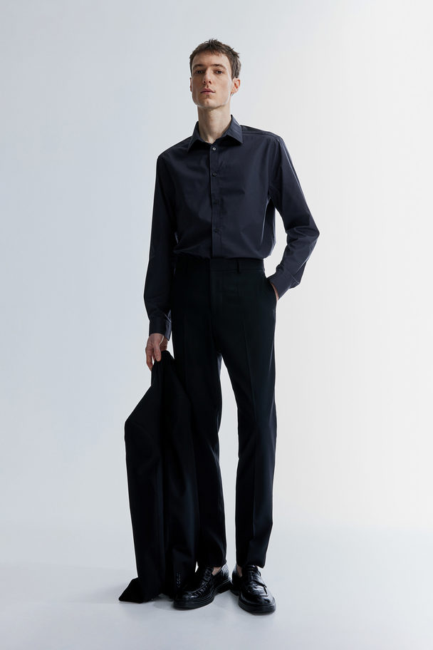 H&M Easy Iron-overhemd - Regular Fit Zwart