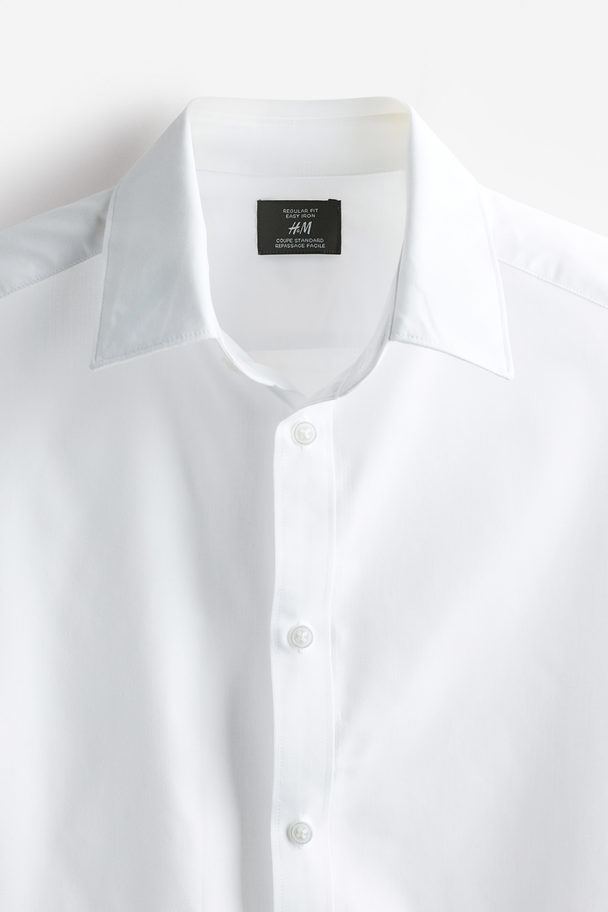 H&M Easy-Iron-Hemd in Regular Fit Weiß