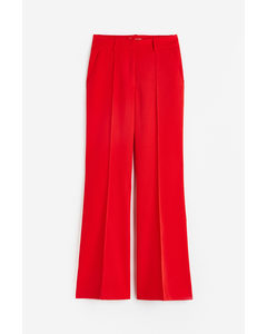 Flared Tailored Trousers Red