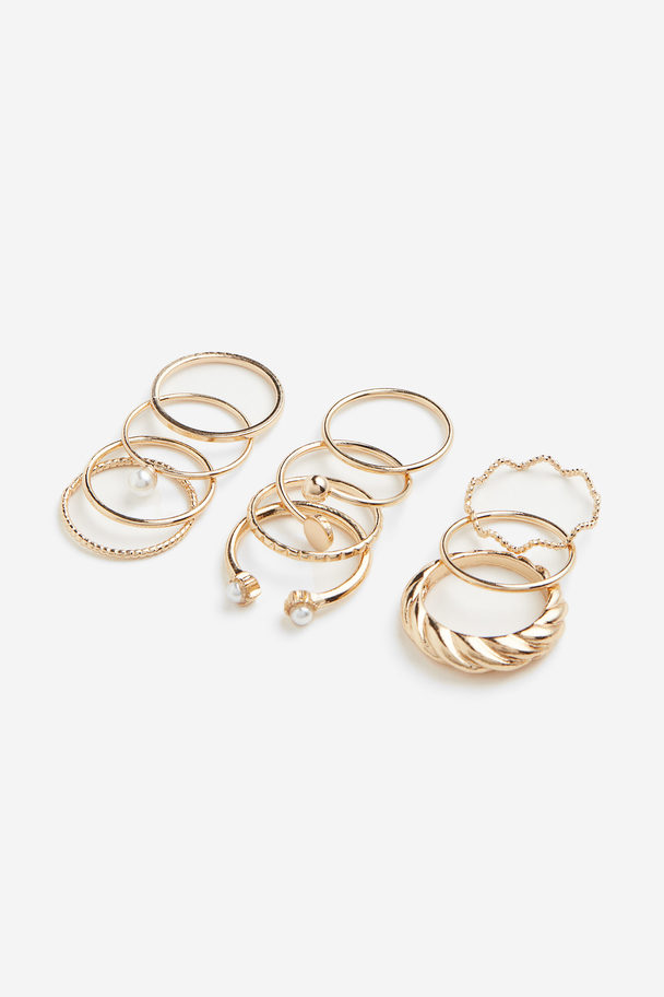 H&M 11-pack Rings Gold-coloured