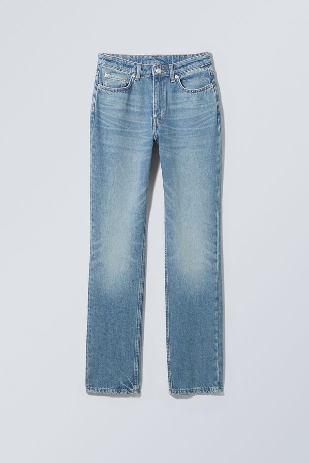 Weekday Schmale Jeans City mit hohem Bund Seventeen-Blau
